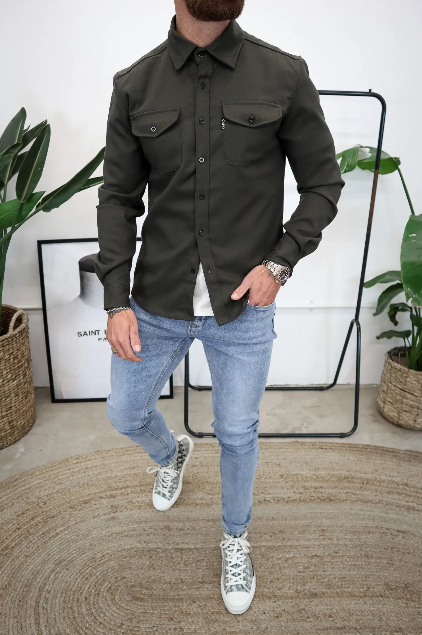 Men's Overshirt Jacket | Men | Lightweight | Button-Up Casual Shacket | Steven & Levon