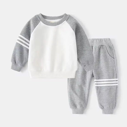 Braxon | Boys Tracksuit Set | Cotton Blend | Patchwork Sweater & Pants | 2-Piece Outfit | Steven & Levon