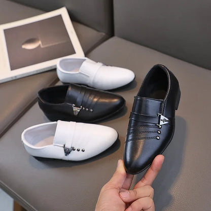 Kids Leather Loafers | Boys Formal School Shoes | Slip-On Smart Casual Shoes | Steven & Levon