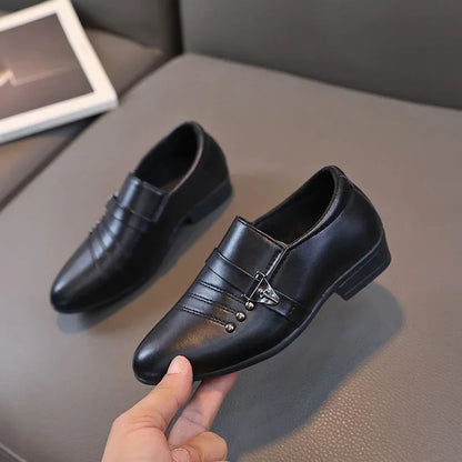 Kids Leather Loafers | Boys Formal School Shoes | Slip-On Smart Casual Shoes | Steven & Levon