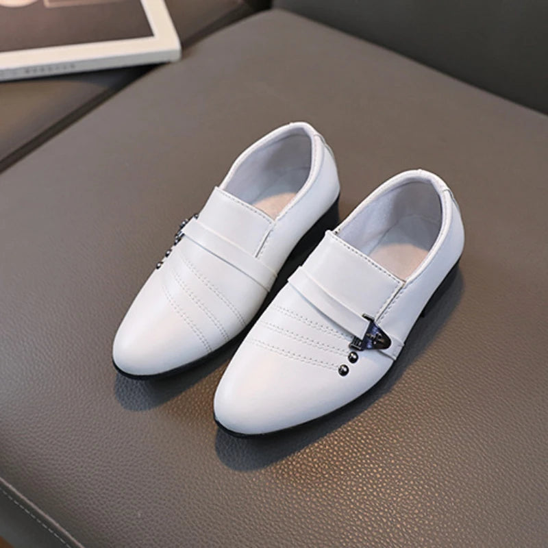 Kids Leather Loafers | Boys Formal School Shoes | Slip-On Smart Casual Shoes | Steven & Levon
