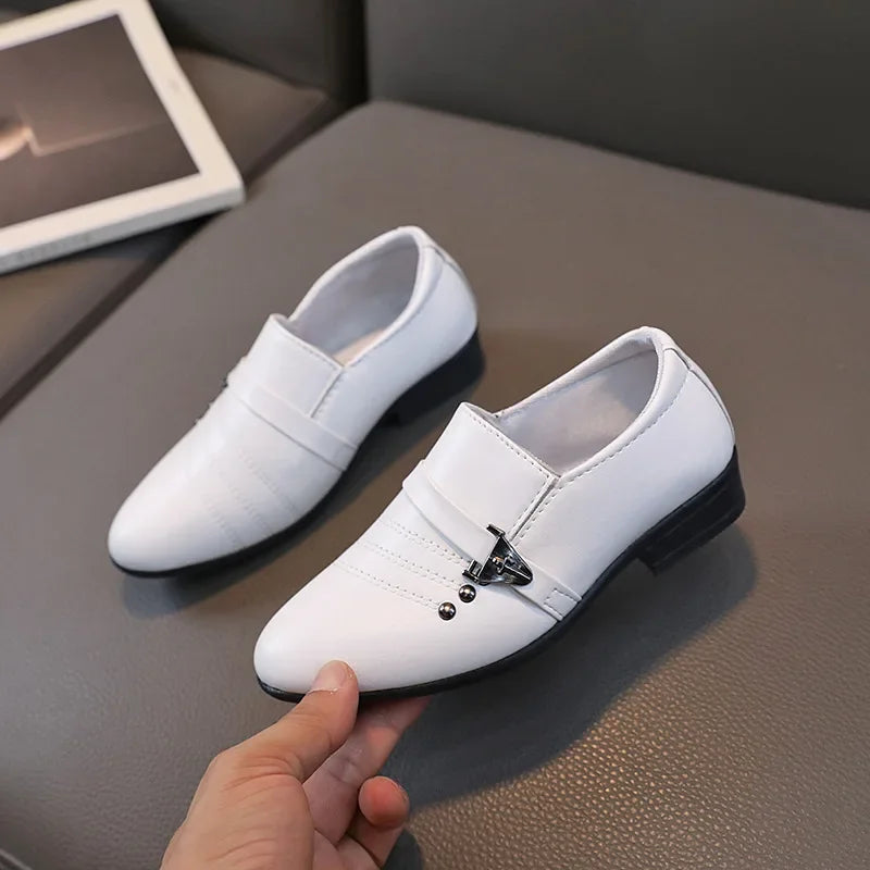 Kids Leather Loafers | Boys Formal School Shoes | Slip-On Smart Casual Shoes | Steven & Levon