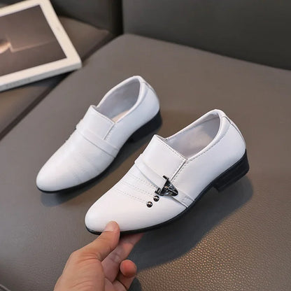 Kids Leather Loafers | Boys Formal School Shoes | Slip-On Smart Casual Shoes | Steven & Levon