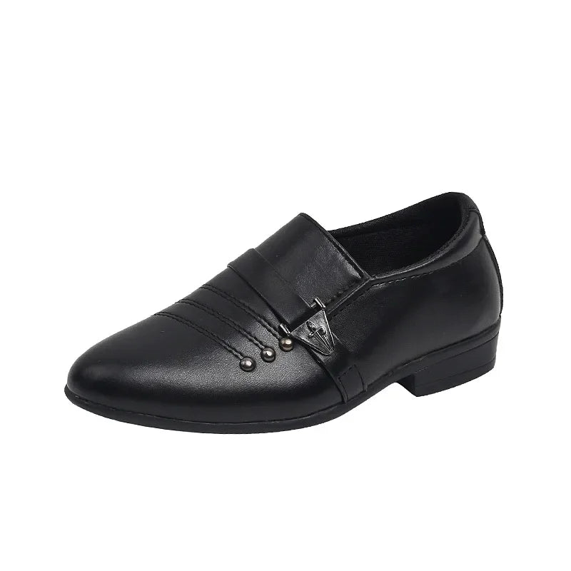 Kids Leather Loafers | Boys Formal School Shoes | Slip-On Smart Casual Shoes | Steven & Levon