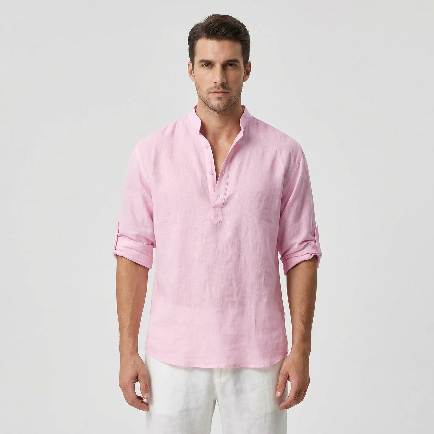 Brezalo - Loose-Fit Long Sleeve Casual Shirt  Relaxed Weekend Wear