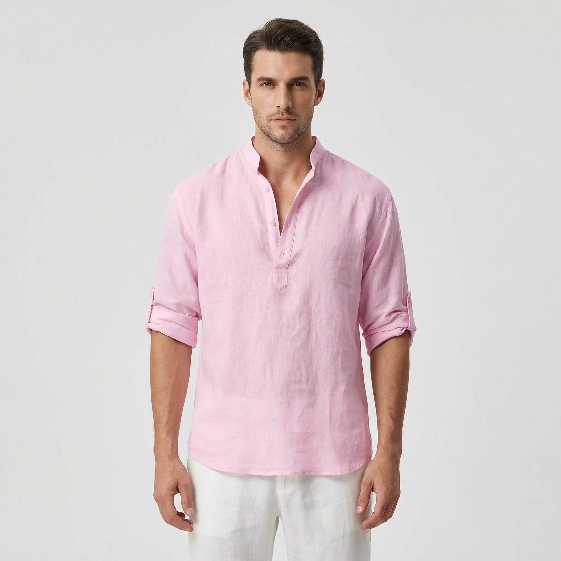 Brezalo - Loose-Fit Long Sleeve Casual Shirt  Relaxed Weekend Wear