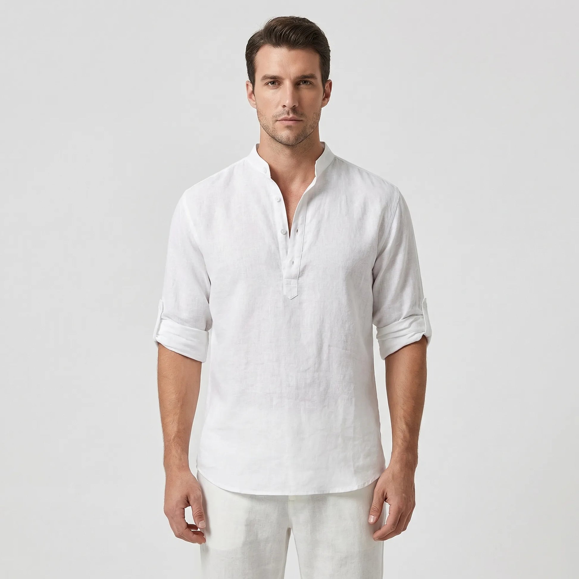 Brezalo - Loose-Fit Long Sleeve Casual Shirt  Relaxed Weekend Wear