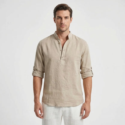 Brezalo - Loose-Fit Long Sleeve Casual Shirt  Relaxed Weekend Wear