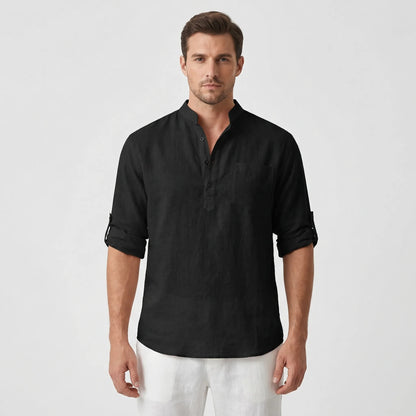 Brezalo - Loose-Fit Long Sleeve Casual Shirt  Relaxed Weekend Wear