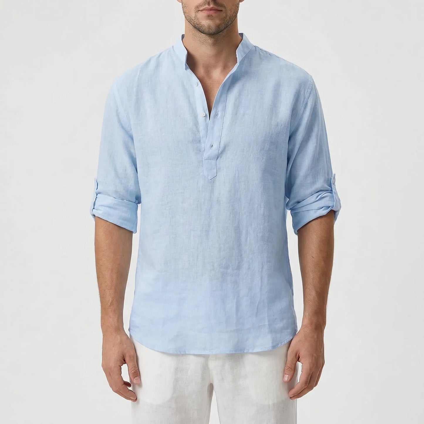 Brezalo - Loose-Fit Long Sleeve Casual Shirt  Relaxed Weekend Wear