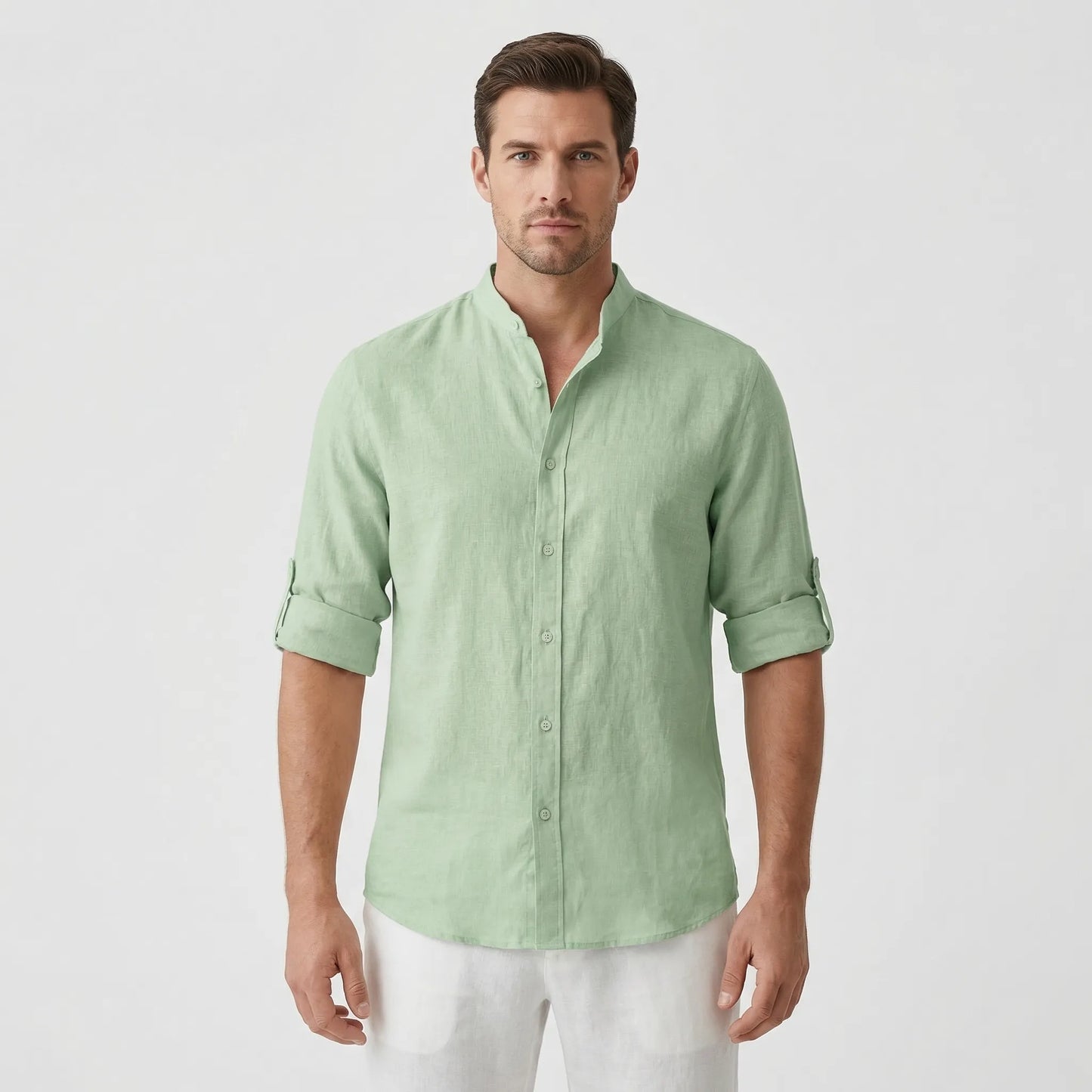 Brezalo - Loose-Fit Long Sleeve Casual Shirt  Relaxed Weekend Wear