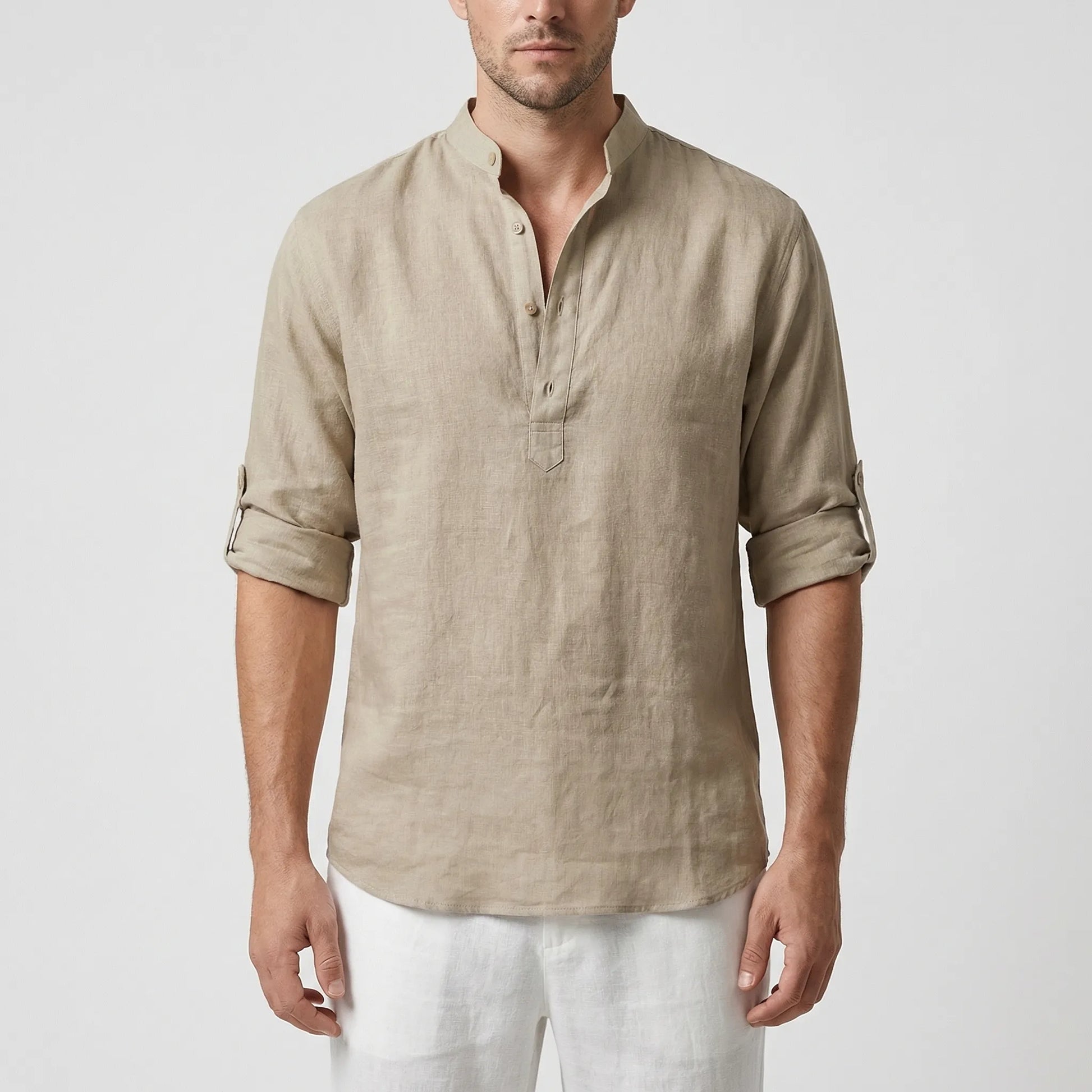 Brezalo - Loose-Fit Long Sleeve Casual Shirt  Relaxed Weekend Wear