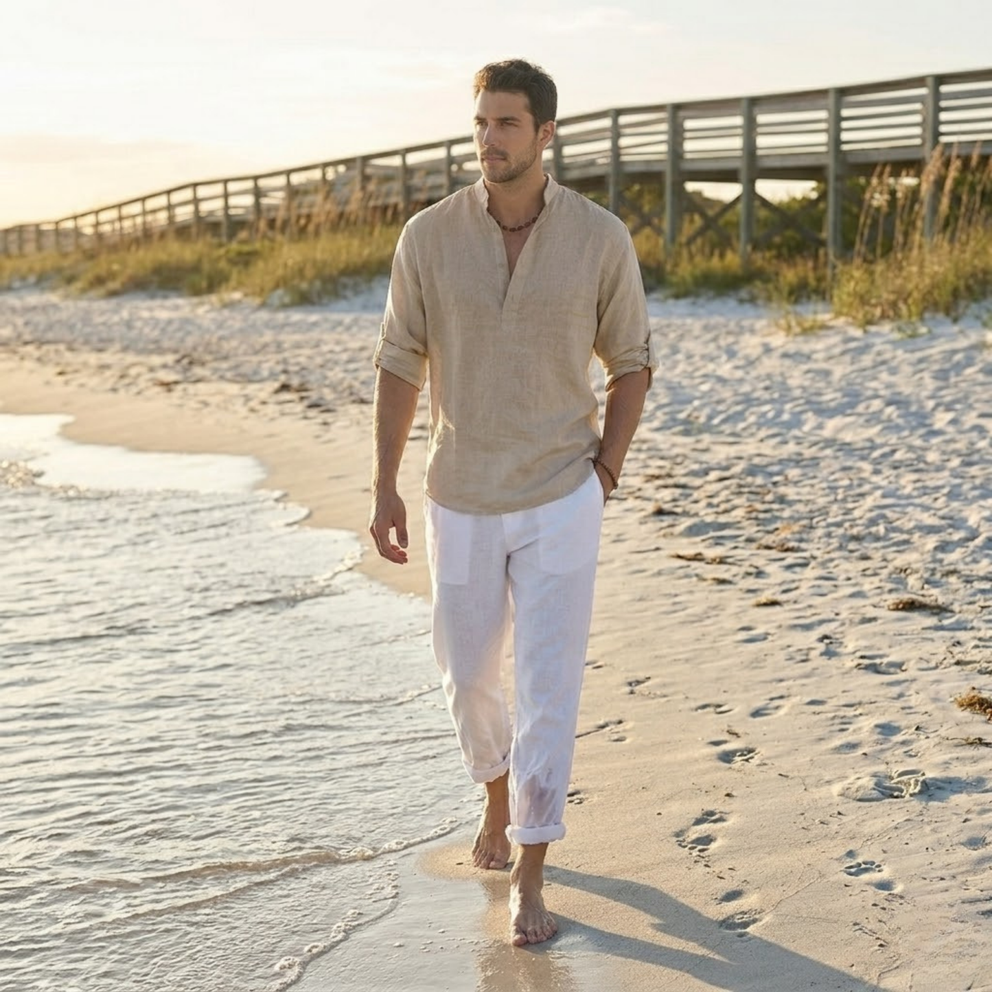 Brezalo - Loose-Fit Long Sleeve Casual Shirt  Relaxed Weekend Wear