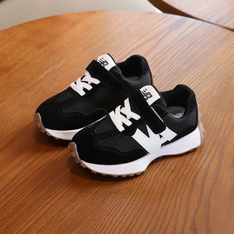 Kids Basketball Trainers | Hook & Loop School Sneakers | Casual Running Shoes | Steven & Levon