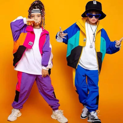 Kids Colour Block Tracksuit Set | Boys | Zip-Up Jacket | Jogger Pants | Streetwear | Steven & Levon