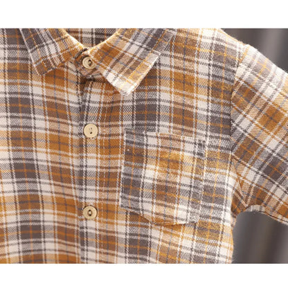 Baby Boys 3-Piece Outfit Set | Plaid Shirt | Knit Vest | Cotton Pants | Casual | Steven & Levon