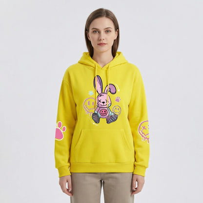 Bunnikova - Oversized Graphic Print Hoodie  Casual Street Styling