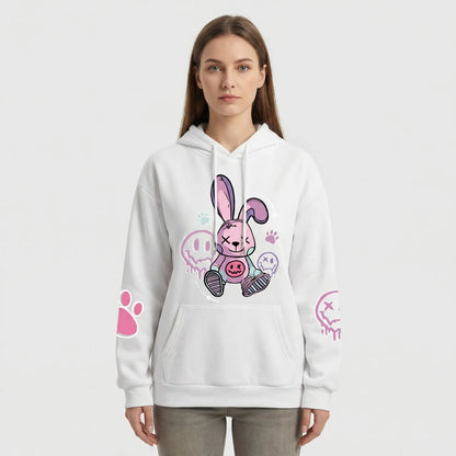 Bunnikova - Oversized Graphic Print Hoodie  Casual Street Styling