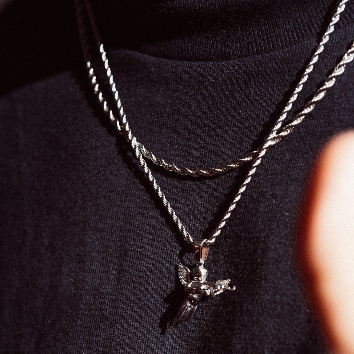 Silver Cupid's Revenge Pendant | Men | Stainless Steel | Gothic Heart Design | Statement Necklace | Steven & Levon
