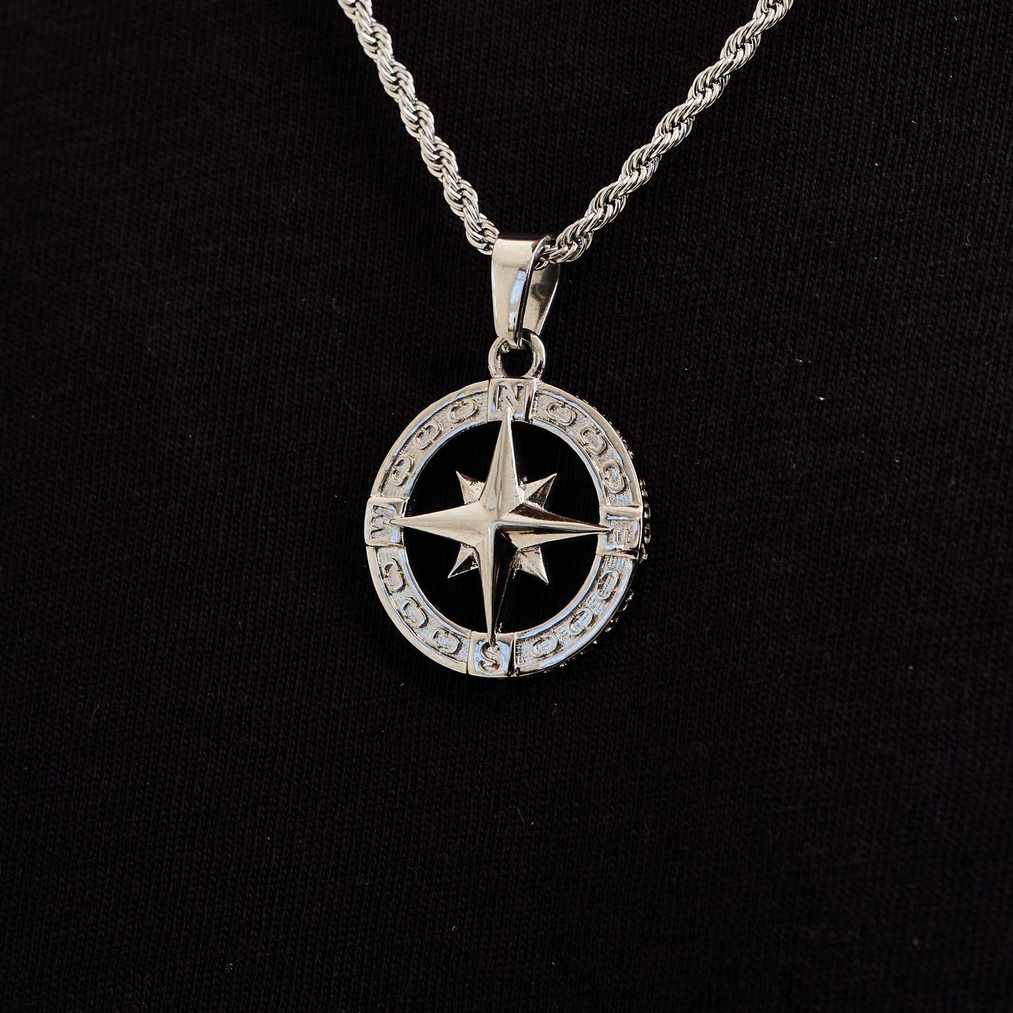 Silver North Star Pendant | Men | Stainless Steel | Star Design | Statement Necklace | Steven & Levon