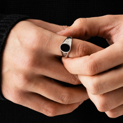 Oval Stone Ring | Gold or Silver | Unisex | Stainless Steel | Oval Gemstone | Classic Style | Steven & Levon
