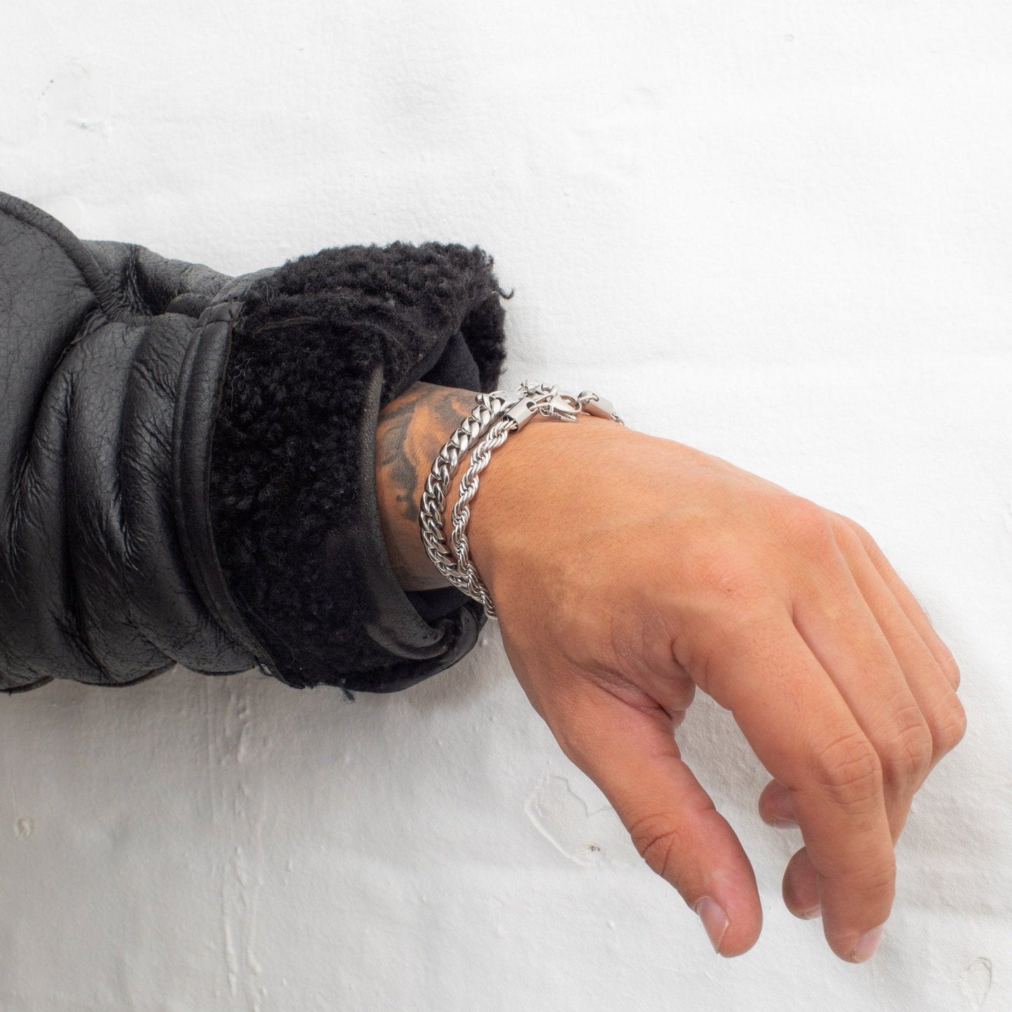Rope Bracelet | Men | Stainless Steel | Silver, Gold & Rose Gold | 5mm Twisted Chain | Steven & Levon