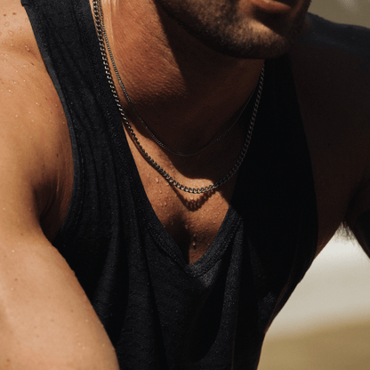 Men's Cuban Link Chain | 4mm | 316L Stainless Steel | Rhodium Finish | Silver | Steven & Levon