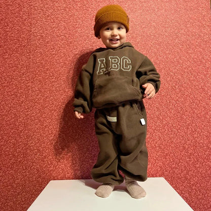 Kids Fleece Hoodie & Jogger Set | Boys & Girls | ABC Pullover | Winter Tracksuit | Steven & Levon