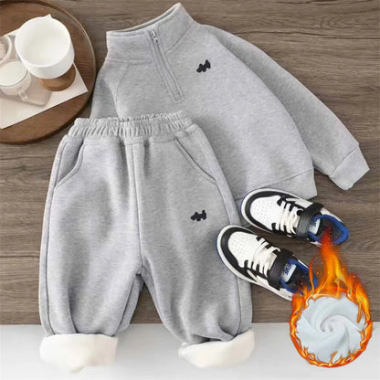 Caden | Kids Thermal Tracksuit Set | Unisex | Padded Fleece | Sweatshirt & Pants | Winter Wear | Steven & L
