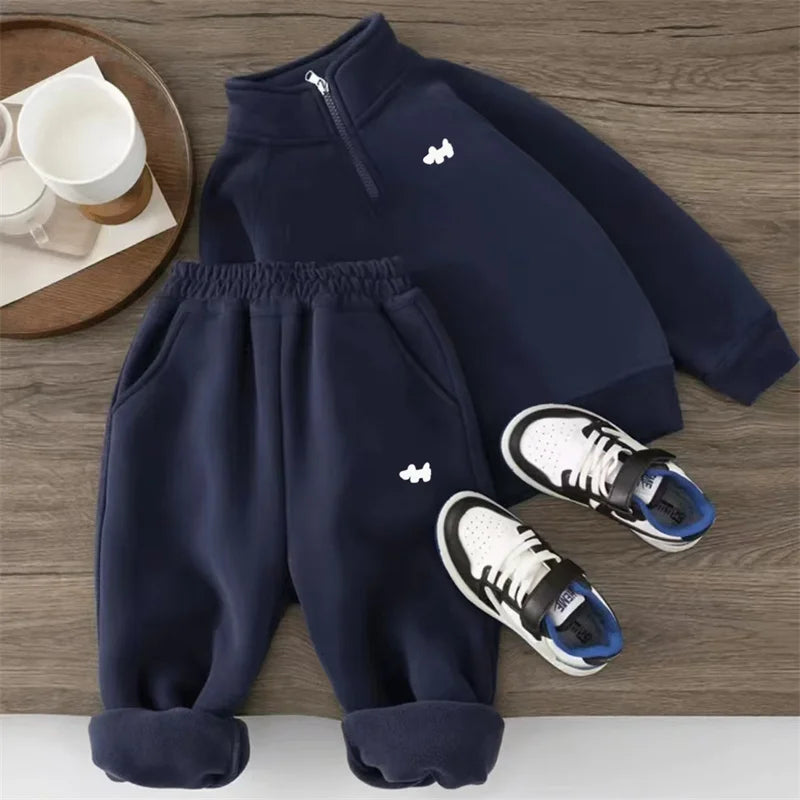 Caden | Kids Thermal Tracksuit Set | Unisex | Padded Fleece | Sweatshirt & Pants | Winter Wear | Steven & L