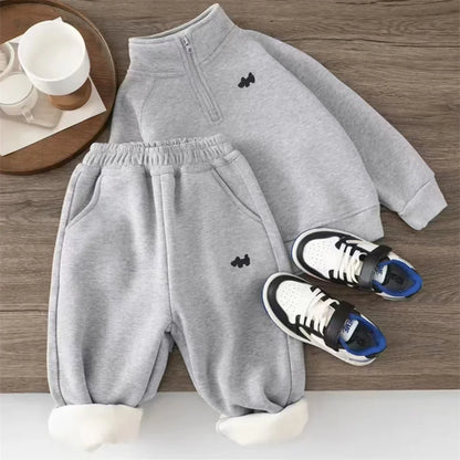 Caden | Kids Thermal Tracksuit Set | Unisex | Padded Fleece | Sweatshirt & Pants | Winter Wear | Steven & L