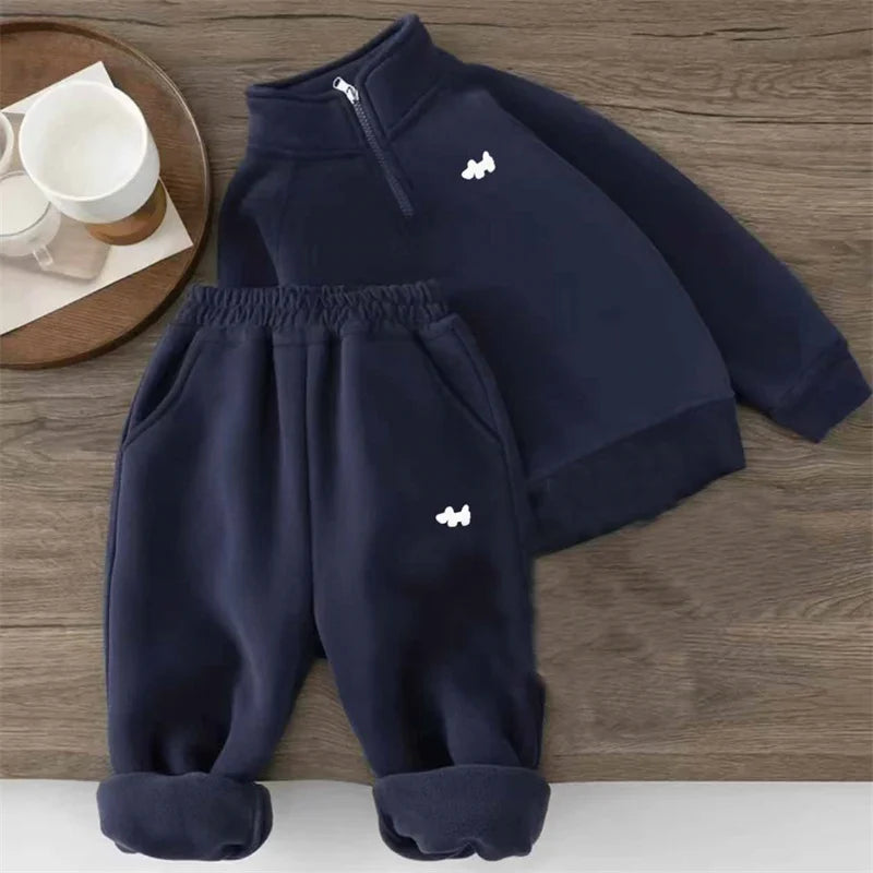 Caden | Kids Thermal Tracksuit Set | Unisex | Padded Fleece | Sweatshirt & Pants | Winter Wear | Steven & L