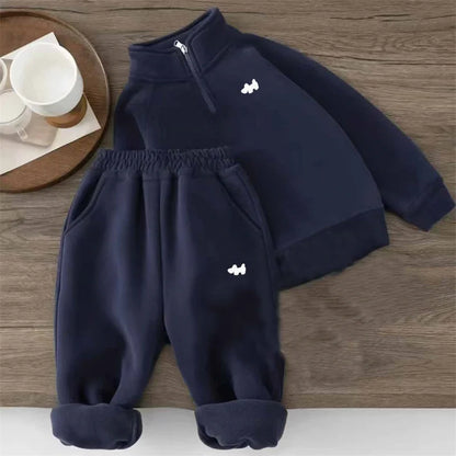 Caden | Kids Thermal Tracksuit Set | Unisex | Padded Fleece | Sweatshirt & Pants | Winter Wear | Steven & L