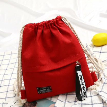 Canvas Drawstring Backpack | Women | Large Capacity | Lightweight Casual School Bag | Steven & Levon