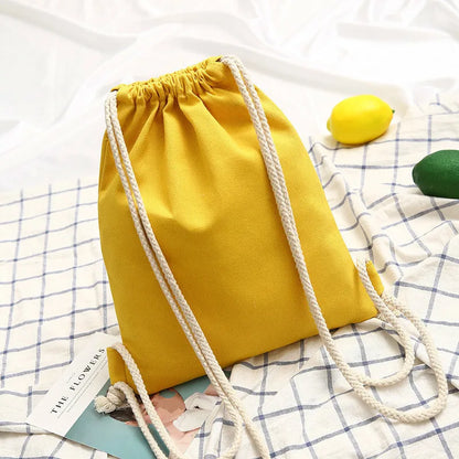 Canvas Drawstring Backpack | Women | Large Capacity | Lightweight Casual School Bag | Steven & Levon