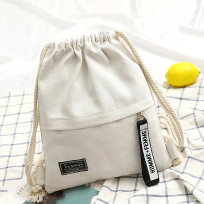Canvas Drawstring Backpack | Women | Large Capacity | Lightweight Casual School Bag | Steven & Levon