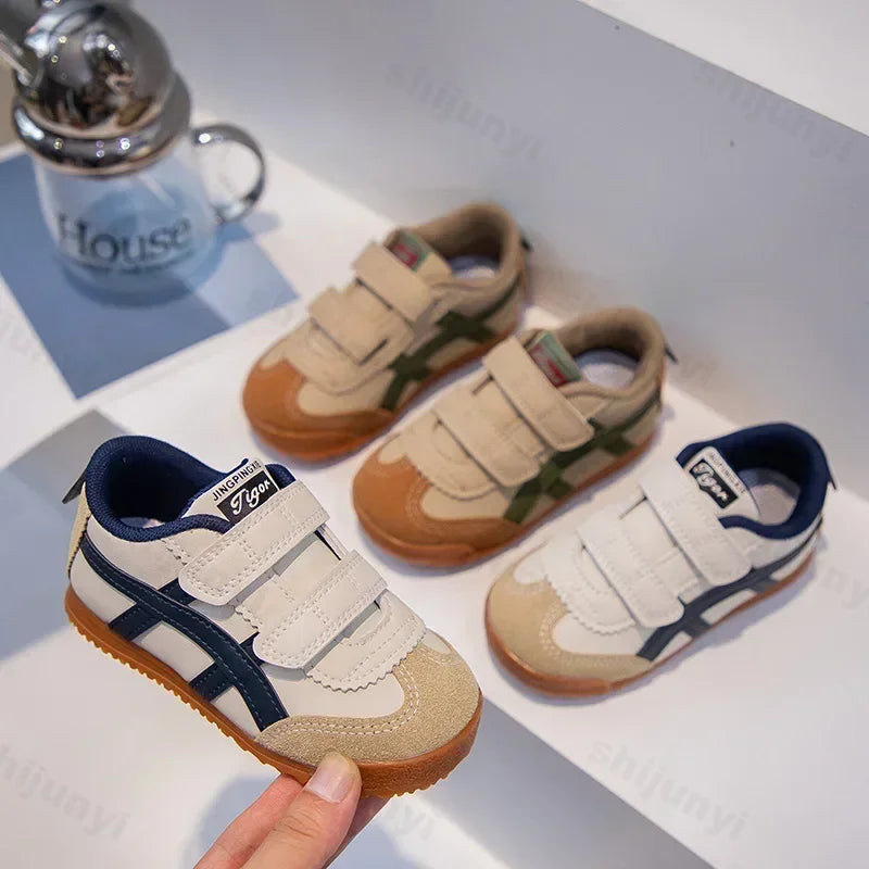 Kids Hook & Loop Trainers | Breathable Mesh School Sneakers | Non-Slip Running | Steven & Levon