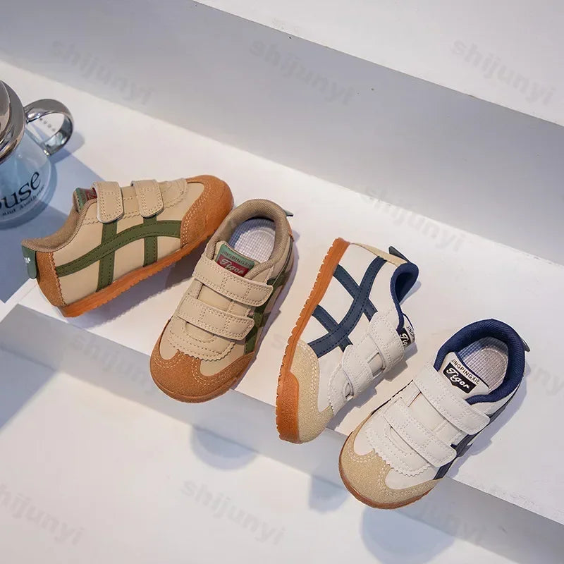 Kids Hook & Loop Trainers | Breathable Mesh School Sneakers | Non-Slip Running | Steven & Levon