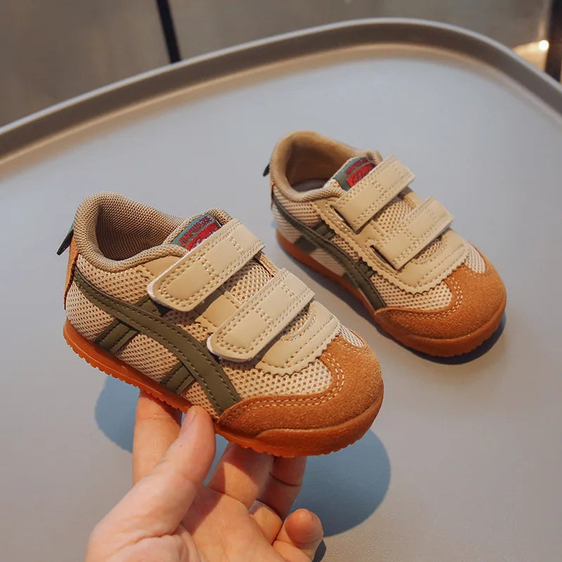 Kids Hook & Loop Trainers | Breathable Mesh School Sneakers | Non-Slip Running | Steven & Levon