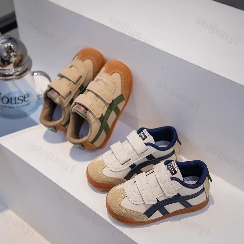 Kids Hook & Loop Trainers | Breathable Mesh School Sneakers | Non-Slip Running | Steven & Levon
