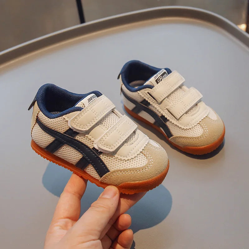 Kids Hook & Loop Trainers | Breathable Mesh School Sneakers | Non-Slip Running | Steven & Levon