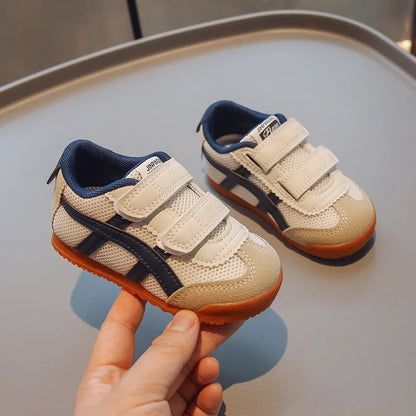 Kids Hook & Loop Trainers | Breathable Mesh School Sneakers | Non-Slip Running | Steven & Levon