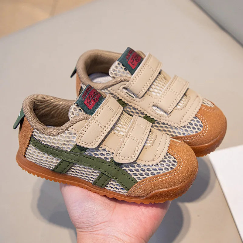 Kids Hook & Loop Trainers | Breathable Mesh School Sneakers | Non-Slip Running | Steven & Levon