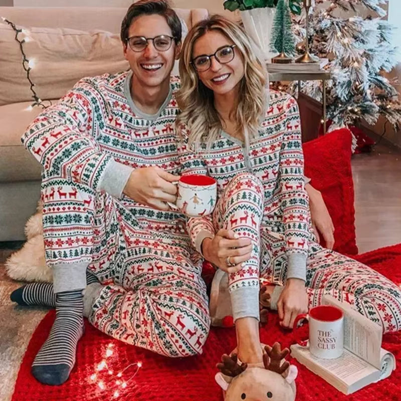 Festive Print Sleepwear | Family Matching Christmas Pajamas Set | Steven & Levon