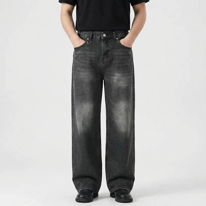 Camoflux - Loose Wide Leg Camouflage Denim Trousers  Casual Everyday Wear