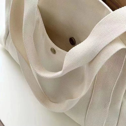 Large Canvas Tote Bag | Women | Spacious Capacity | Work & College | White | Steven & Levon