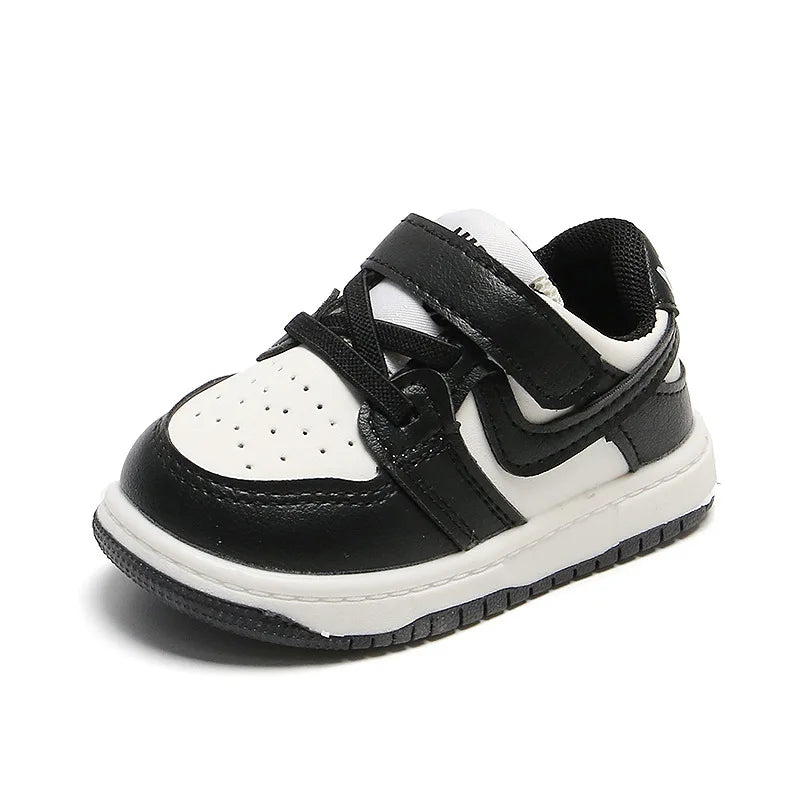 Kids Leather Low-Top Sneakers | Hook & Loop School Running Shoes | Casual Trainers | Steven & Levon