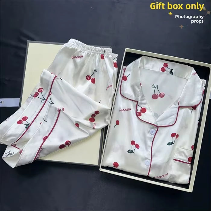 Cherry Print Pajama Set | Women's Satin Pajama | Summer Sleepwear | Steven & Levon