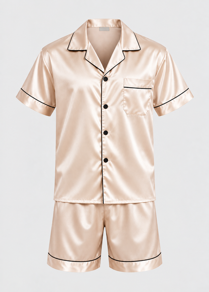 Men's Sleepwear | Short Sleeve Pajama | Elastic Shorts | Summer | Steven & Levon