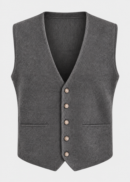 Women's Vest | Deep V-Neck Button Sleeveless Casual Top | Steven & Levon